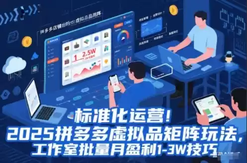 标准化运营！2025拼多多虚拟品矩阵玩法，工作室批量月盈利1-3W技巧【揭秘】-鑫梵淘