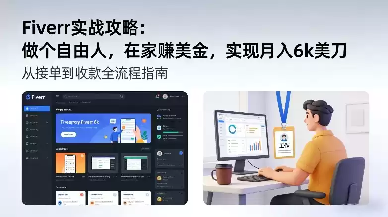 Fiverr实战攻略，做个自由人，在家賺美金，实现月入6k美刀-鑫梵淘