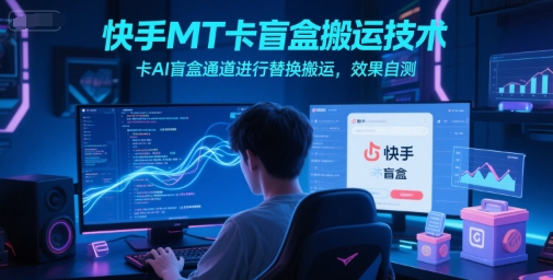 快手MT卡盲盒搬运技术，卡AI盲盒通道进行替换搬运，效果自测-鑫梵淘