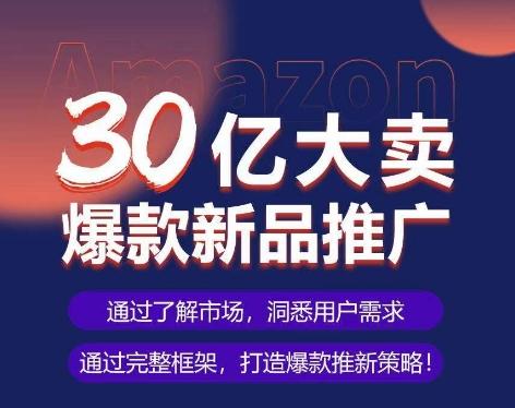 亚马逊·30亿大卖爆款新品推广，可复制、全程案例实操的爆款推新SOP-鑫梵淘
