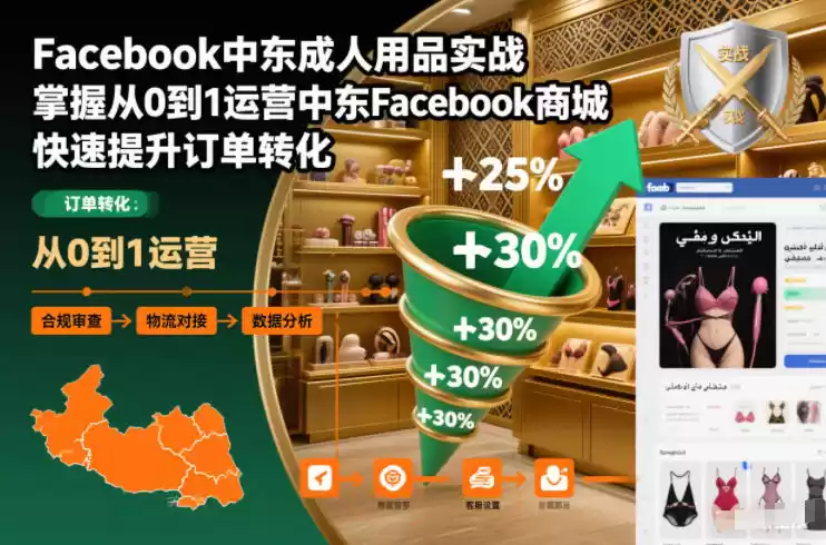 Facebook中东成人用品实战，掌握从0到1运营中东Facebook商城，快速提升订单转化-鑫梵淘