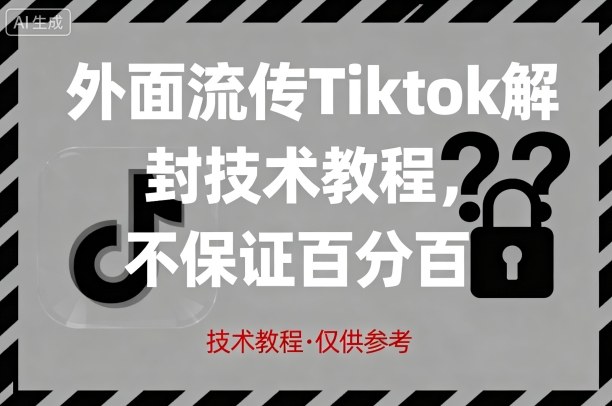 外面流传Tiktok解封技术教程，不保证百分百，具体自测-鑫梵淘