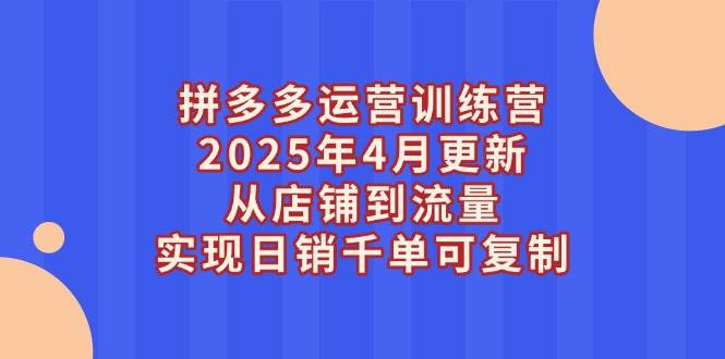 （14469期）拼多多运营训练营2025年4月更新，从店铺到流量，实现日销千单可复制-鑫梵淘