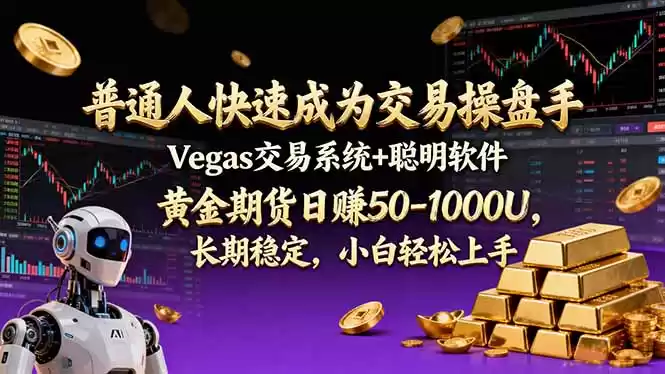 普通人快速成为交易操盘手 Vegas交易系统+聪明软件 ， 黄金期货日赚50-1000U， 长期稳定，小…-鑫梵淘