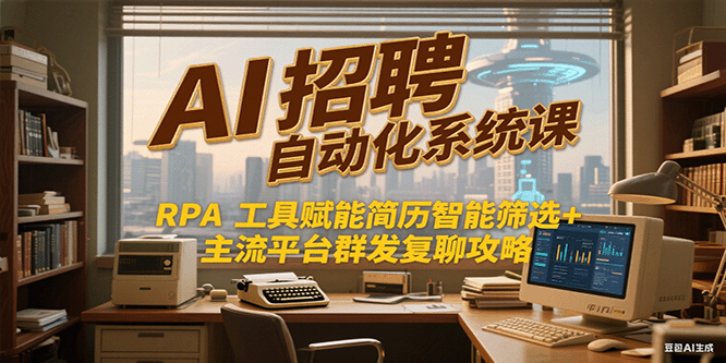 AI招聘自动化系统课，RPA工具赋能简历智能筛选+主流平台群发复聊全攻略-鑫梵淘