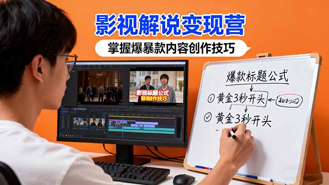 影视解说变现营：通过30+实战案例爆款内容创作技巧，掌握影视解说盈利密码-鑫梵淘
