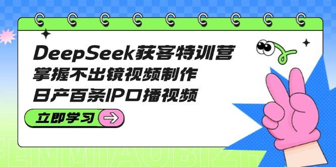 DeepSeek获客特训营：掌握不出镜视频制作，日产百条IP口播视频-鑫梵淘