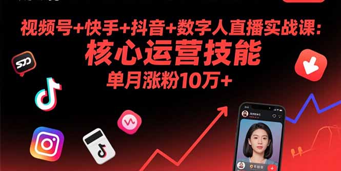 视频号+快手+抖音+数字人直播实战课(9月-鑫梵淘