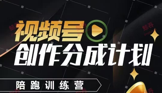 视频号创作分成计划陪跑训练营，手把手教会你如何制作视频，细水长流型项目-鑫梵淘