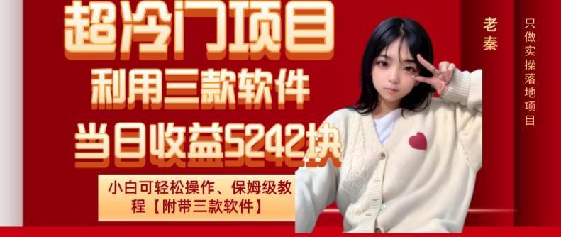超冷门项目、利用三款软件、当日收益5242块、小白可轻松操作、保姆级教程【附带三款软件】-鑫梵淘