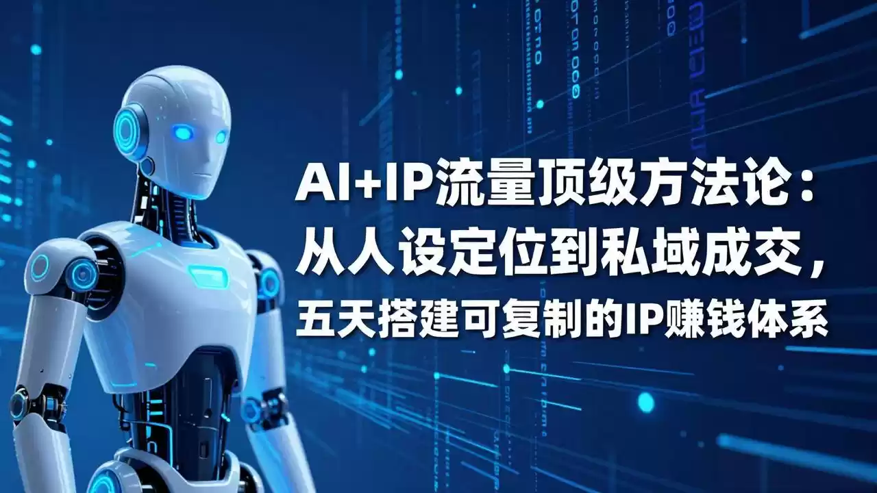 AI+IP顶级方法论：从人设定位到私域成交，五天搭建可复制的IP赚钱体系-鑫梵淘