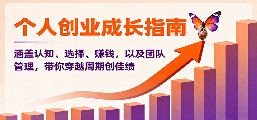 个人创业成长指南：涵盖认知、选择、赚钱，以及团队管理，带你穿越周期创佳绩-鑫梵淘