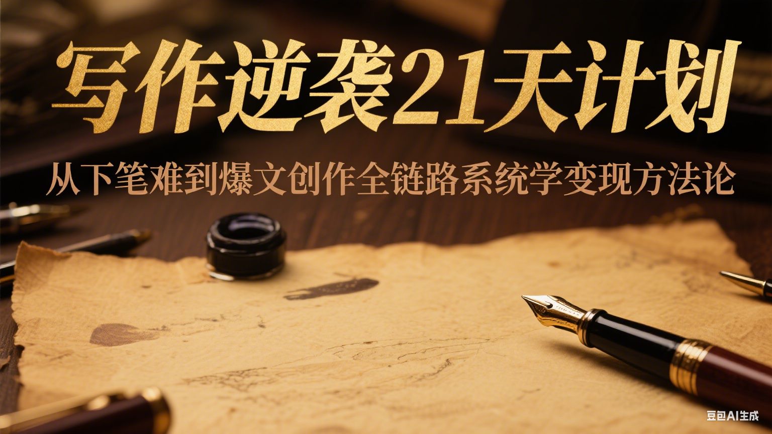 写作逆袭21天计划：从下笔难到爆文创作全链路系统学变现方法论-鑫梵淘