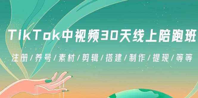 TikTok中视频-30天线上陪跑班：注册/养号/素材/剪辑/搭建/制作/提现/等等-鑫梵淘