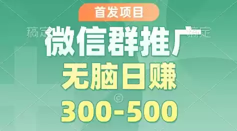 首发项目，微信群推广掘金，多号矩阵无脑日入3-5张【揭秘】-鑫梵淘