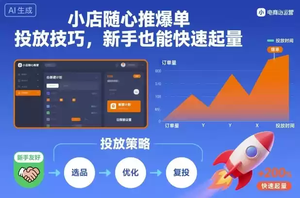 小店随心推爆单投放技巧，新手也能快速起量-鑫梵淘