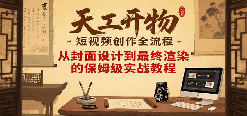 天工开物短视频创作全流程，从封面设计到最终渲染的保姆级实战教程-鑫梵淘