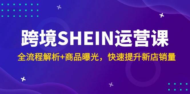 （14832期）跨境SHEIN运营课，全流程解析+商品曝光，快速提升新店销量-鑫梵淘