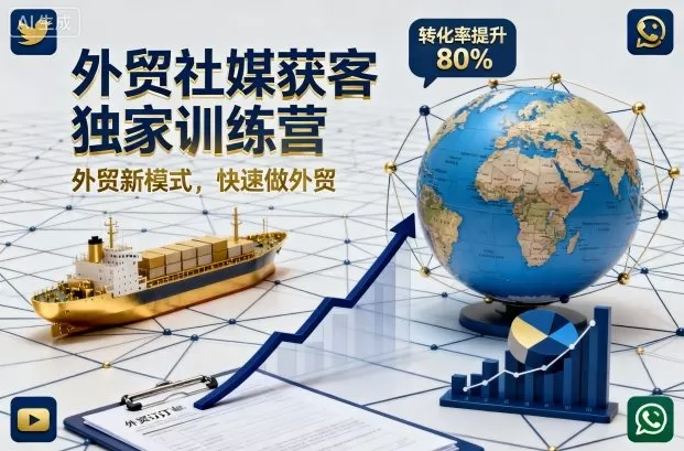 外贸社媒获客独家训练营,外贸新模式,快速做外贸