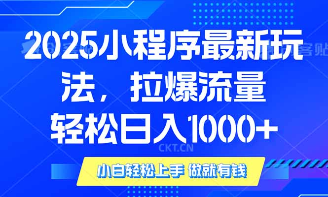 2025年小程序最新玩法，流量直接拉爆，单日稳定变现1000+-鑫梵淘