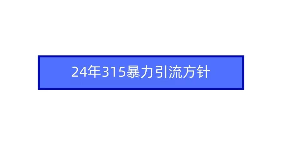 (9398期)2024年315暴力引流方针-鑫梵淘