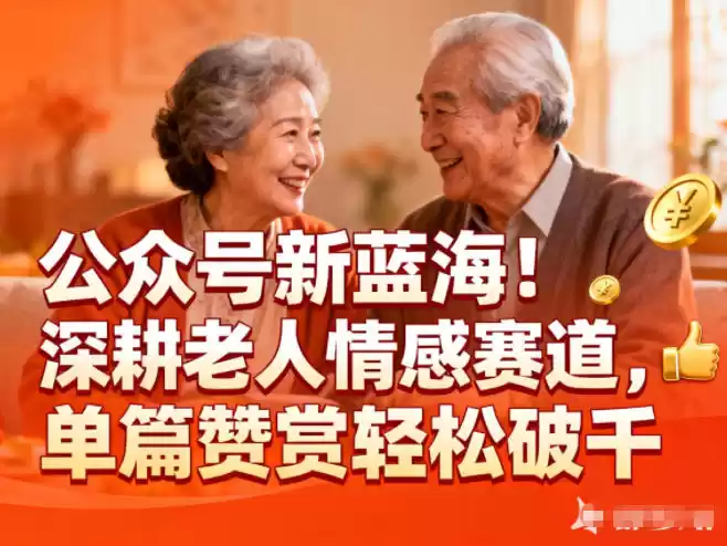 公众号新蓝海！深耕老人情感赛道，单篇赞赏轻松破1k-鑫梵淘