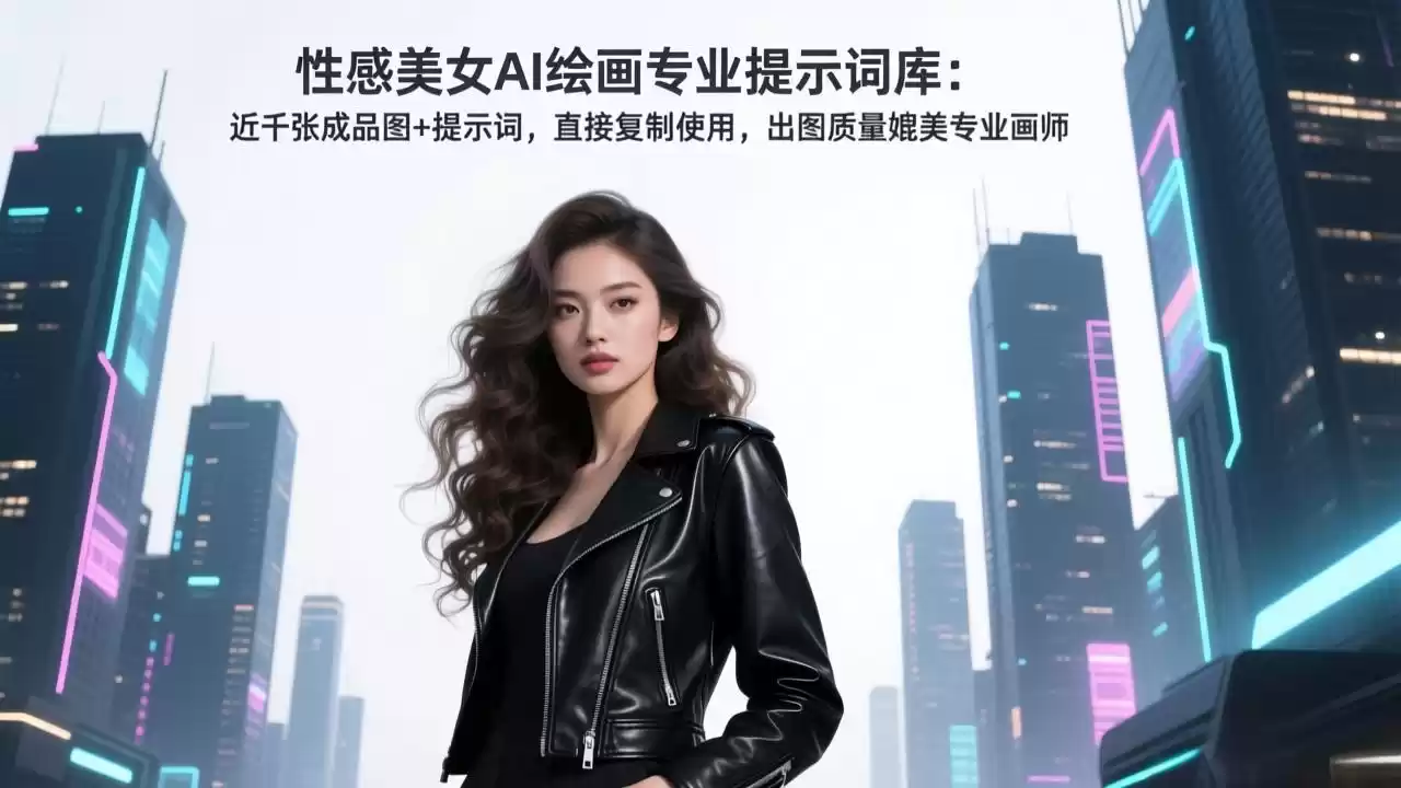 性感美女AI绘画专业提示词库：近千张成品图+提示词，直接复制使用，出图质量媲美专业画师-鑫梵淘