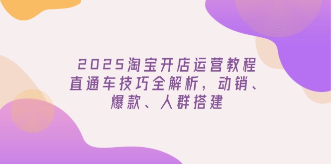 2025淘宝开店运营教程更新，直通车技巧全解析，动销、爆款、人群搭建-鑫梵淘