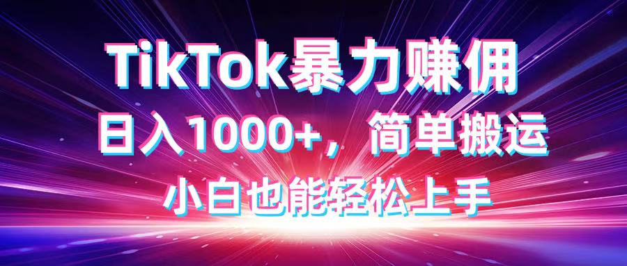 （14402期）TikTok搬运暴力赚佣，日入1000+，简单搬运，小白也能轻松上手-鑫梵淘