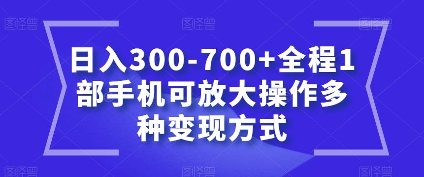 日入300-700+全程1部手机可放大操作多种变现方式【揭秘】-鑫梵淘