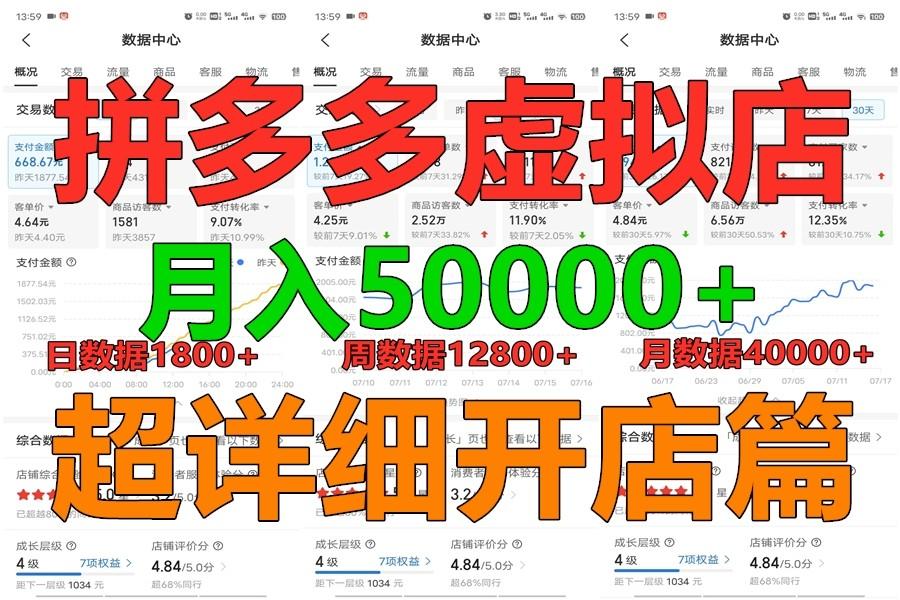 拼多多虚拟电商训练营月入40000+你也行，暴利稳定长久，副业首选-鑫梵淘