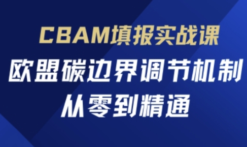 CBAM填报实战课，欧盟碳边界调节机制，从零到精通-鑫梵淘