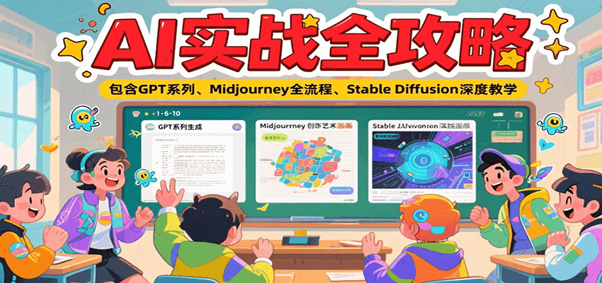 AI实战全攻略，包含GPT系列、Midjourney全流程、Stable Diffusion深度教学-鑫梵淘