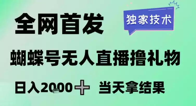 2026最新蝴蝶号无人直播掘金，独家技术，全网首发小白做了一个月收益3W，长期稳定可做【揭秘】-鑫梵淘
