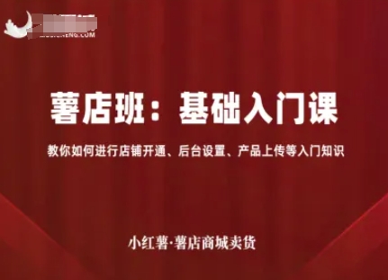小红薯薯店商城卖货，基础入门课，教你如何进行店铺开通、后台设置、产品上传等入门知识-鑫梵淘