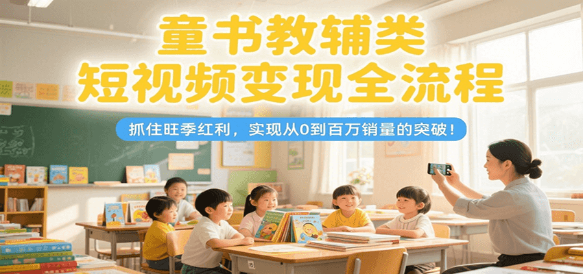 童书教辅类短视频变现全流程，抓住旺季红利，实现从0到百万销量的突破！-鑫梵淘