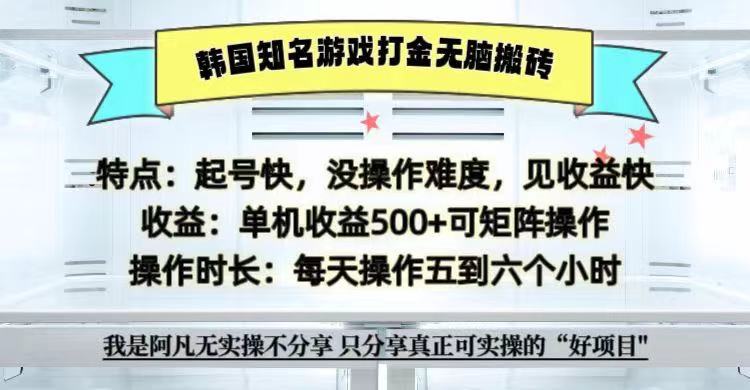 全网首发海外知名游戏打金无脑搬砖单机收益500+ 即做！即赚！当天见收益！-鑫梵淘