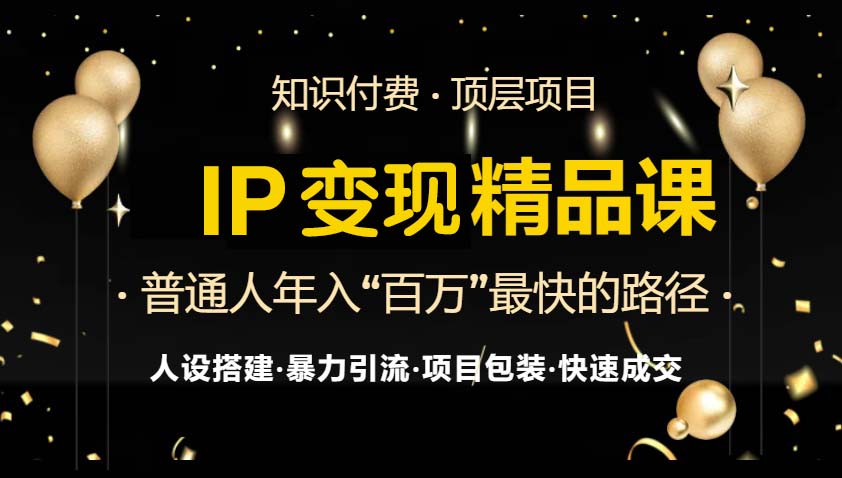 IP变现最新精品课程，知识付费全流程+最强引流术+小白避坑指南-鑫梵淘